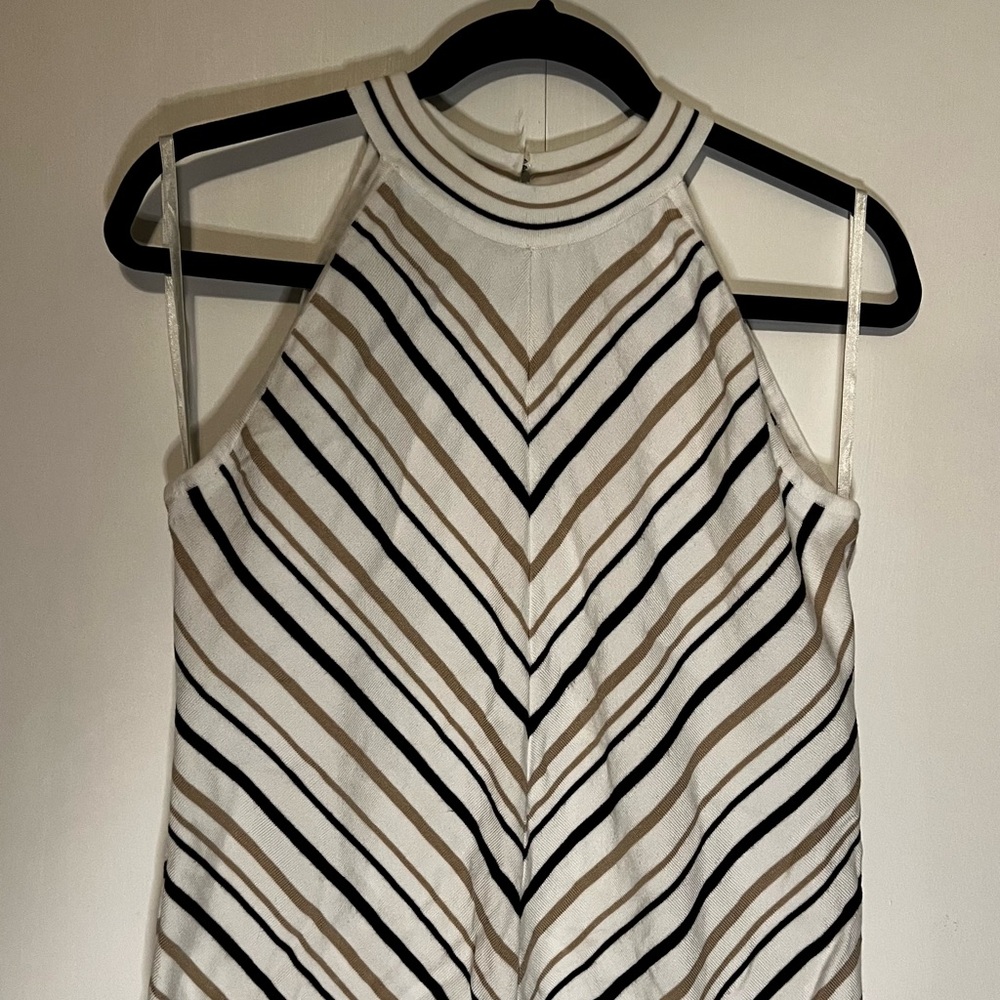 White House Black Market Black and White Tank Top